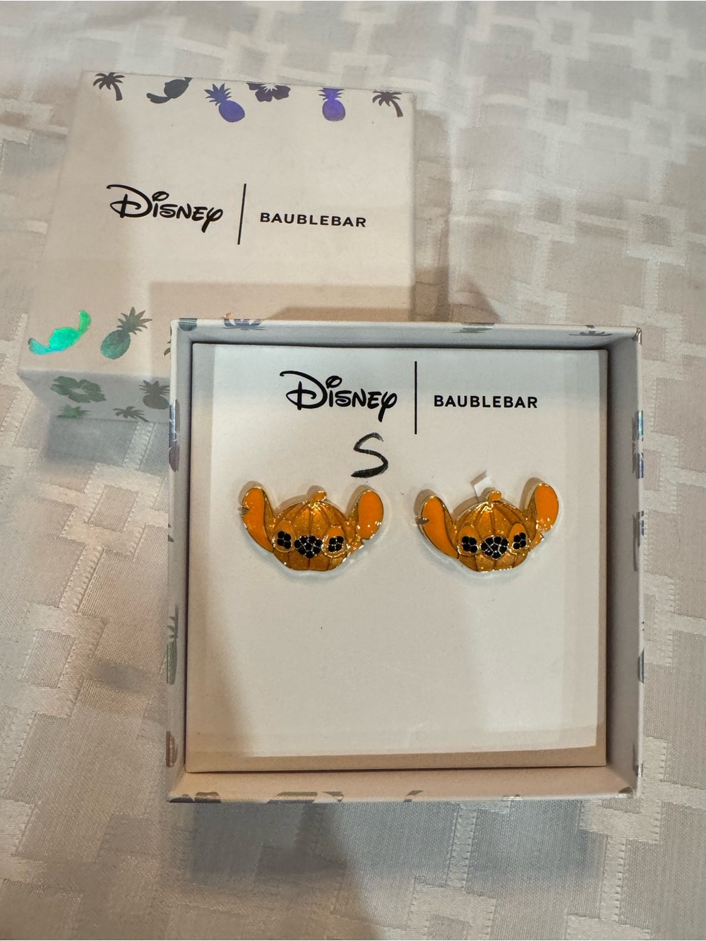 Disney x BaubleBar Stitch Pumpkin Stud Earrings